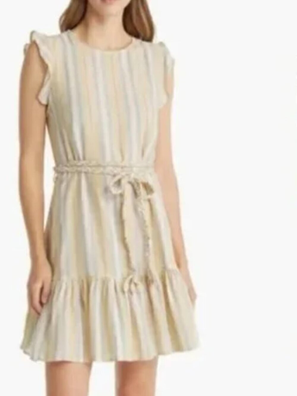 Marine Layer Laney Dress Linen Blend Beachy Stripe  NWT S